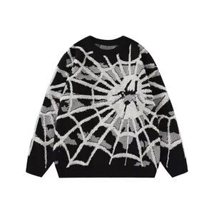 All Print Spider Web Knit Sweater Crewneck Size Medium
